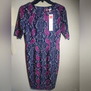 New Jude Connally Dress Monique Snakeskin Sheath Dress Work Dress